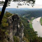 view of elbe river from bastei in saxon switzerland