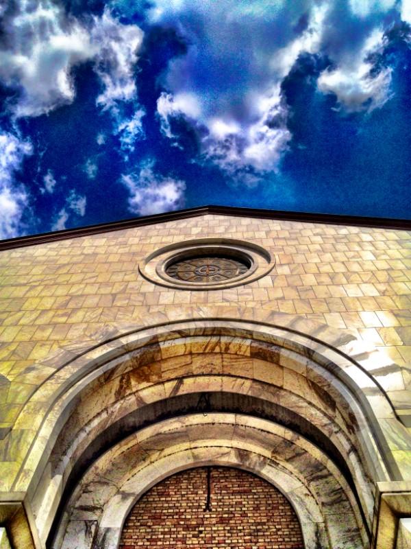 church of saint sava arch and blue sky in belgrade