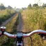 riding bicycle in ukrainians plains