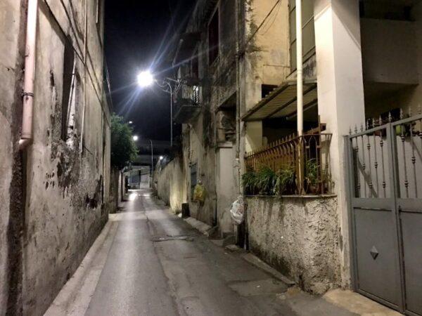 Street in boscoreale at night