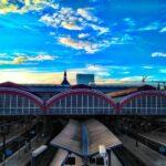 blue sky over railway station in copenhagen