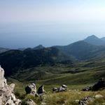 View of the Aegean Sea from near the top of mount dirfys, highest mountain on euboea island
