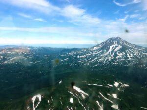 helicopter flight over souther kamchatka russia photos