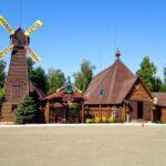 wooden hut and mill in ukraine