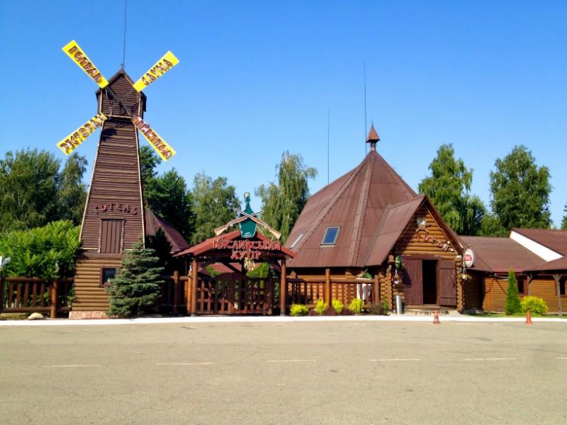 wooden hut and mill in ukraine