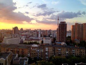 sunset view of kiev