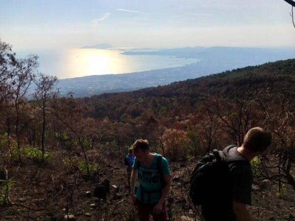 Climbing Vesuvius straight line up the crater bypassing the gate