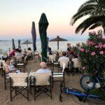 sunset from nea makri beach in attica, greece