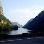 amazing view of carpathian mountains and ramnicu valcea river