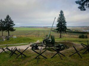 stalin line minsk belarus antiaircraft gun pointing to the sky