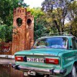 old green lada car in bershad