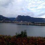 vratsa lake city and mountains under cloudy sky