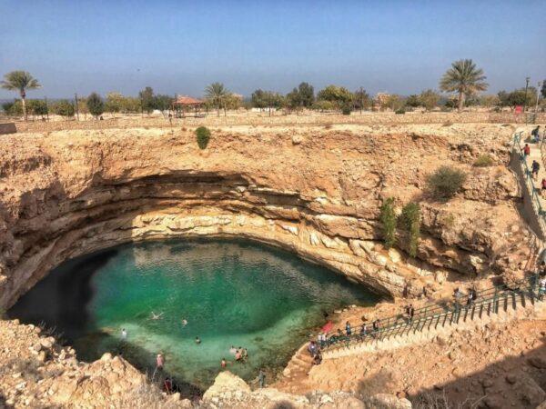 swimming cliff jumping bimmah sinkhole oman