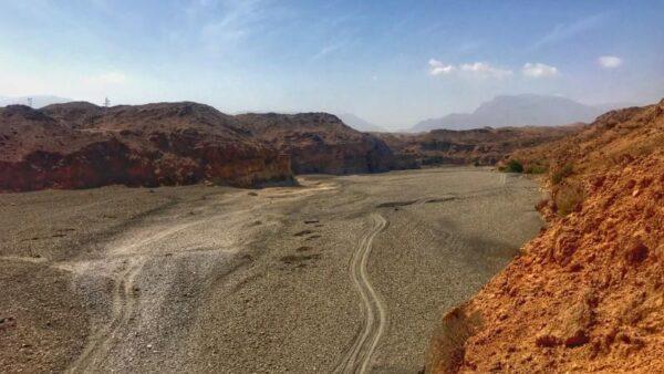 Beautiful view Wadi Daykah canyon oman road trip