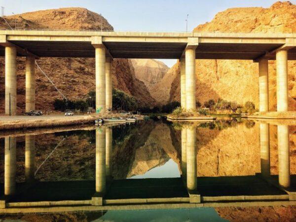 Nice morning view of Wadi Shab entrance oman road trip