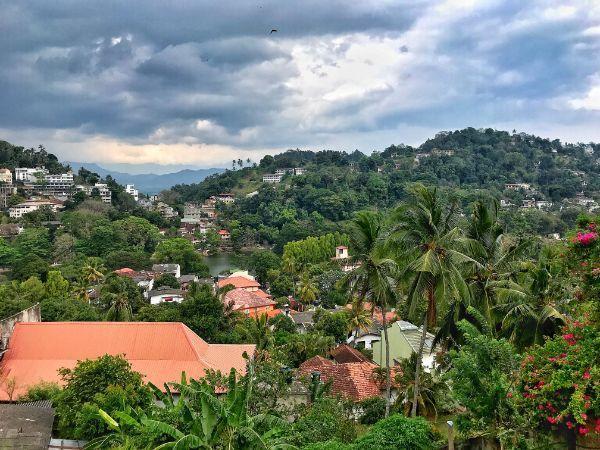 View of lush Kandy city in sri lanka