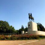 statue of former greek king in pedion tou areos park in athens, greece