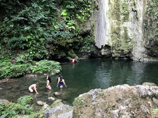 Swimming in the pool of Cangabangag Falls siquijor island 