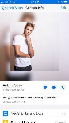 communicate out of airbnb whatsapp scam