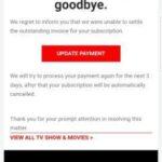 netflix fake phishing email scam