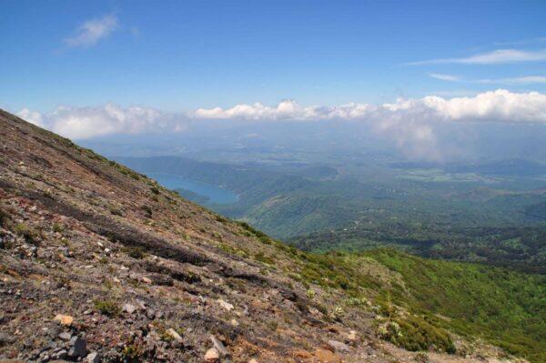 Lake Coatepeque seen from the top of Santa Ana volcano