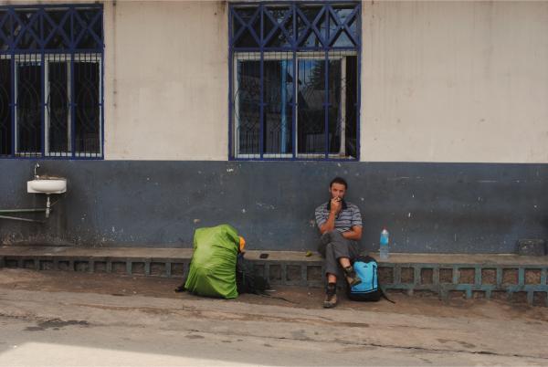 Waiting for the bus to toamasina from andasibe in madagascar