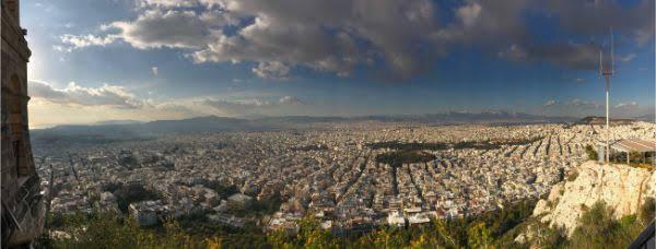 Panoramic northwest view from the top of Lycabettus