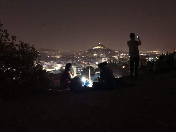 Areopagus Hill at night