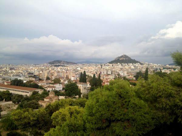 View of Athens from atop the Areopagus Hill