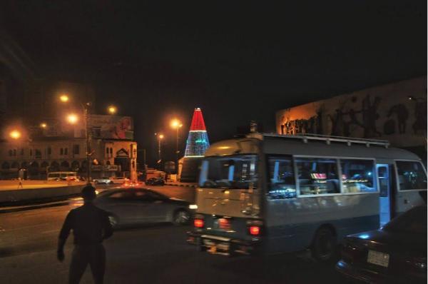 Baghdad's Al Nasr Square at night