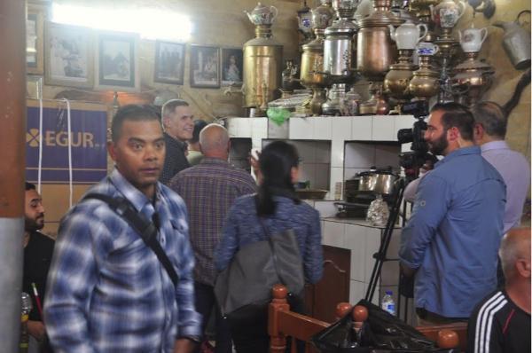 US Ambassador Matthew H. Tueller visiting Baghdad's historic historic Shabandar Cafe