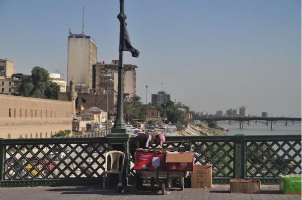 Crossing bridge over Tigris river in Baghdad