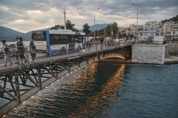 The Old Bridge of Chalkida spanning the Euripus Strait