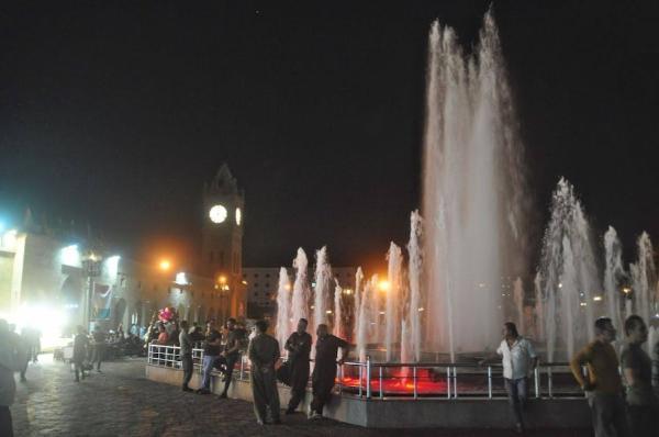 erbil central square at night