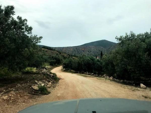 Driving along the foot of Arachnaion Mountain in argolida greece