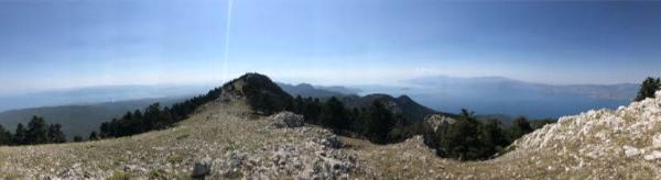 panoramic view of saronic and corinthian gulf from the top of geraneia mountains makryplagi