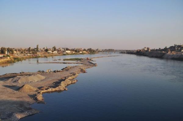 view of the tigris river from a bridge in mosul iraq