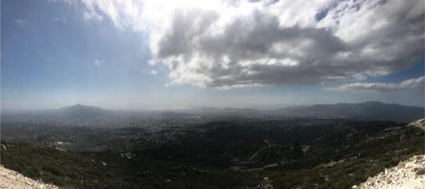 Panoramic view of Athens from the top of Mount Pentelicus