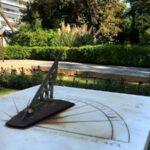 sun dial at the entrance of the national garden of athens, greece