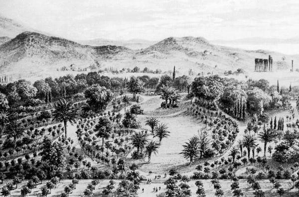 national garden athens historical drawing