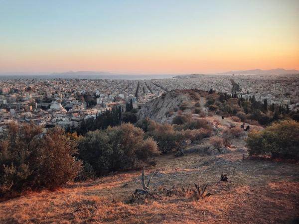 Sunset from Philopappos Hill athens greece