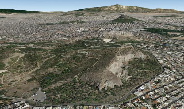 Google Earth view of Philopappos Hill