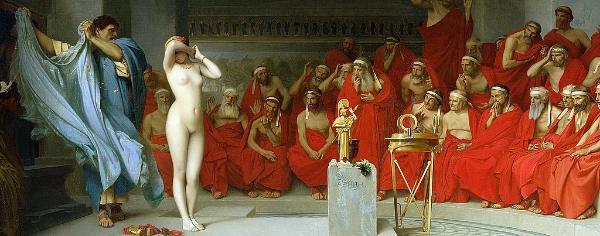 prostitute Phyrne stripping before the Areopagus court by Jean-Léon Gérôme