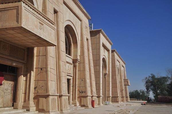 Entrance to saddam hussein's palace in babylon iraq