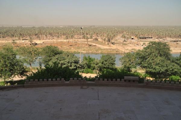 View of Euphrates river from saddam hussein's castle in babylon