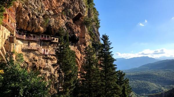 monastery of st john the baptist arcadia greece beautiful view 