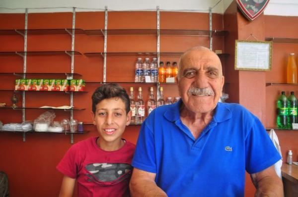 Grandad and grandson in anjar, lebanon