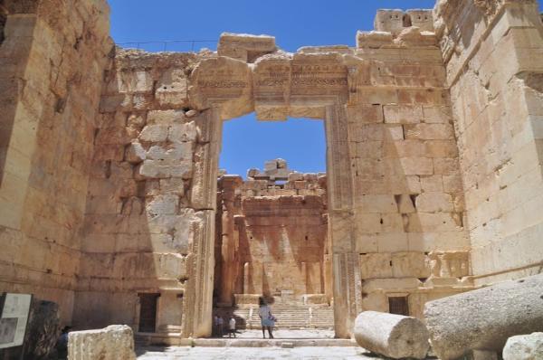 Temple of Bacchus interior baalbek archeological site, lebanon