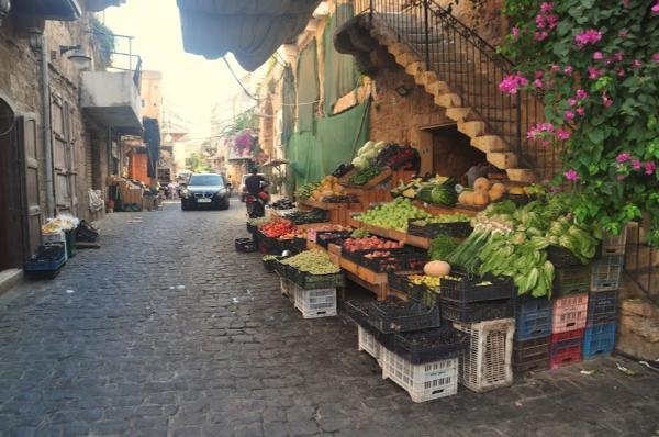 Vegetables stall in the streets of Batroun
