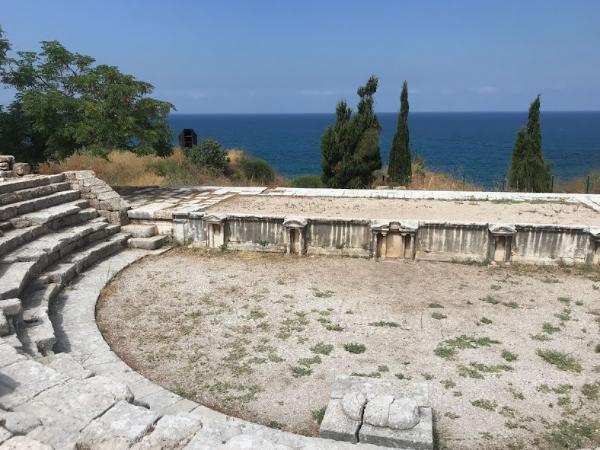Roman theater in byblos archeological site, lebanon